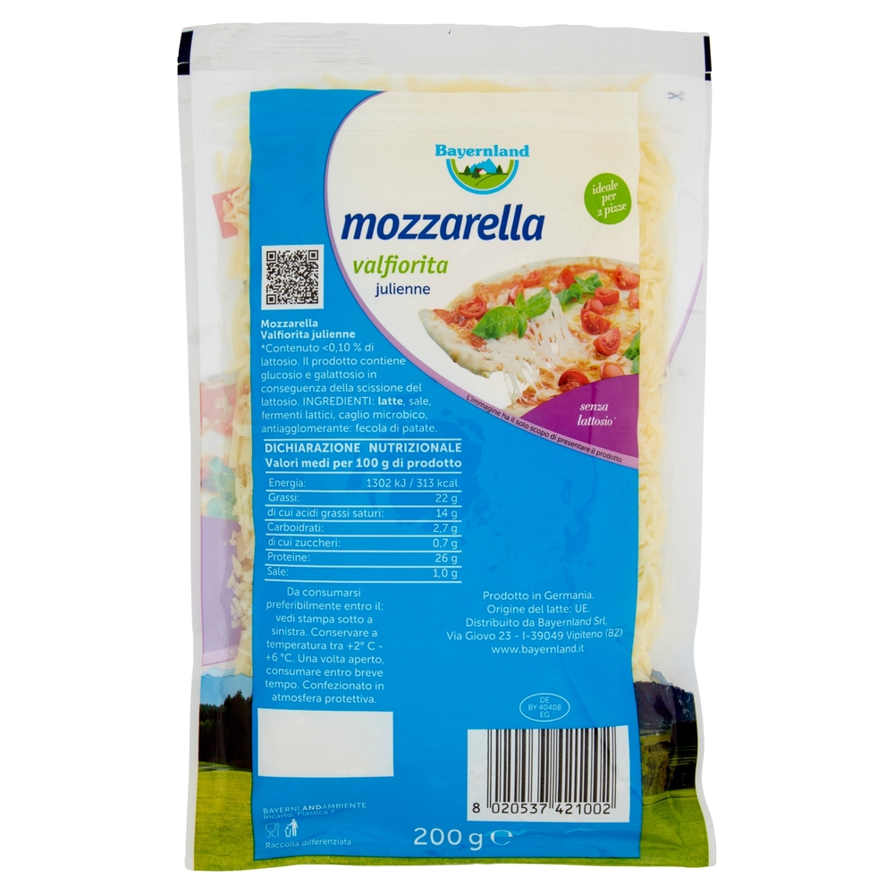 Mozzarella Tagliate a Julienne, 200 g